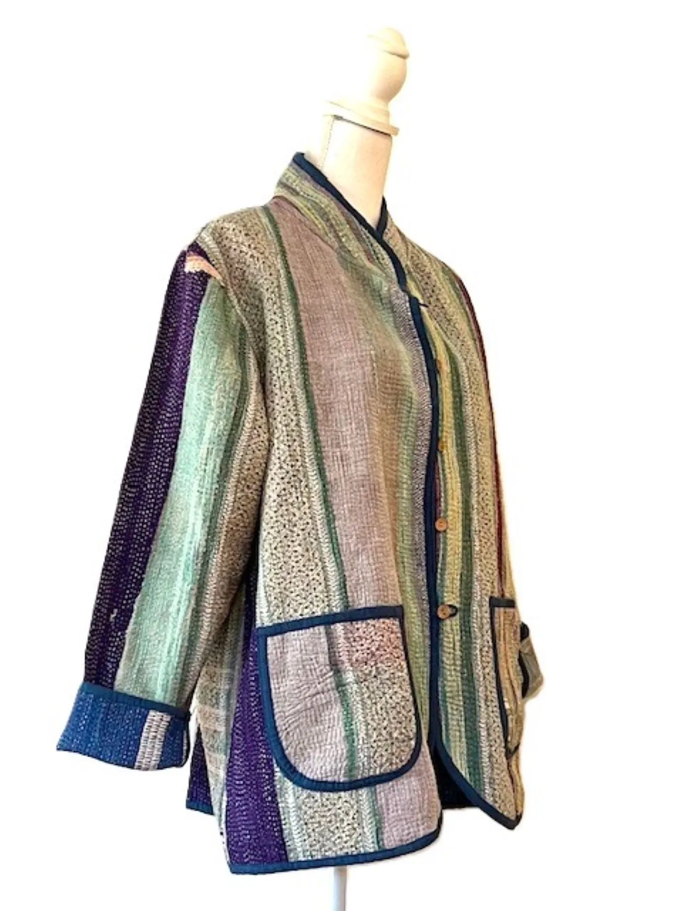 Specialty Collection: Designer Patchwork Hand Embroidered Jacket. Fully Reversible.(Mixed) )