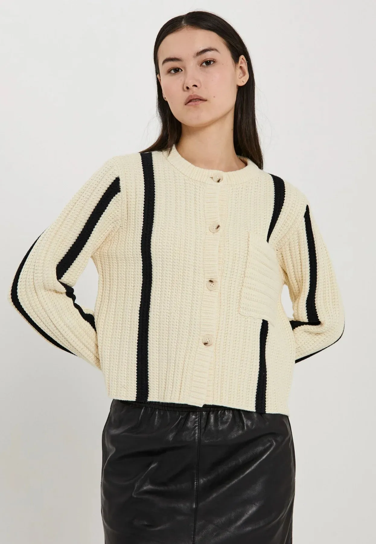 STILLA blocking knit cardigan