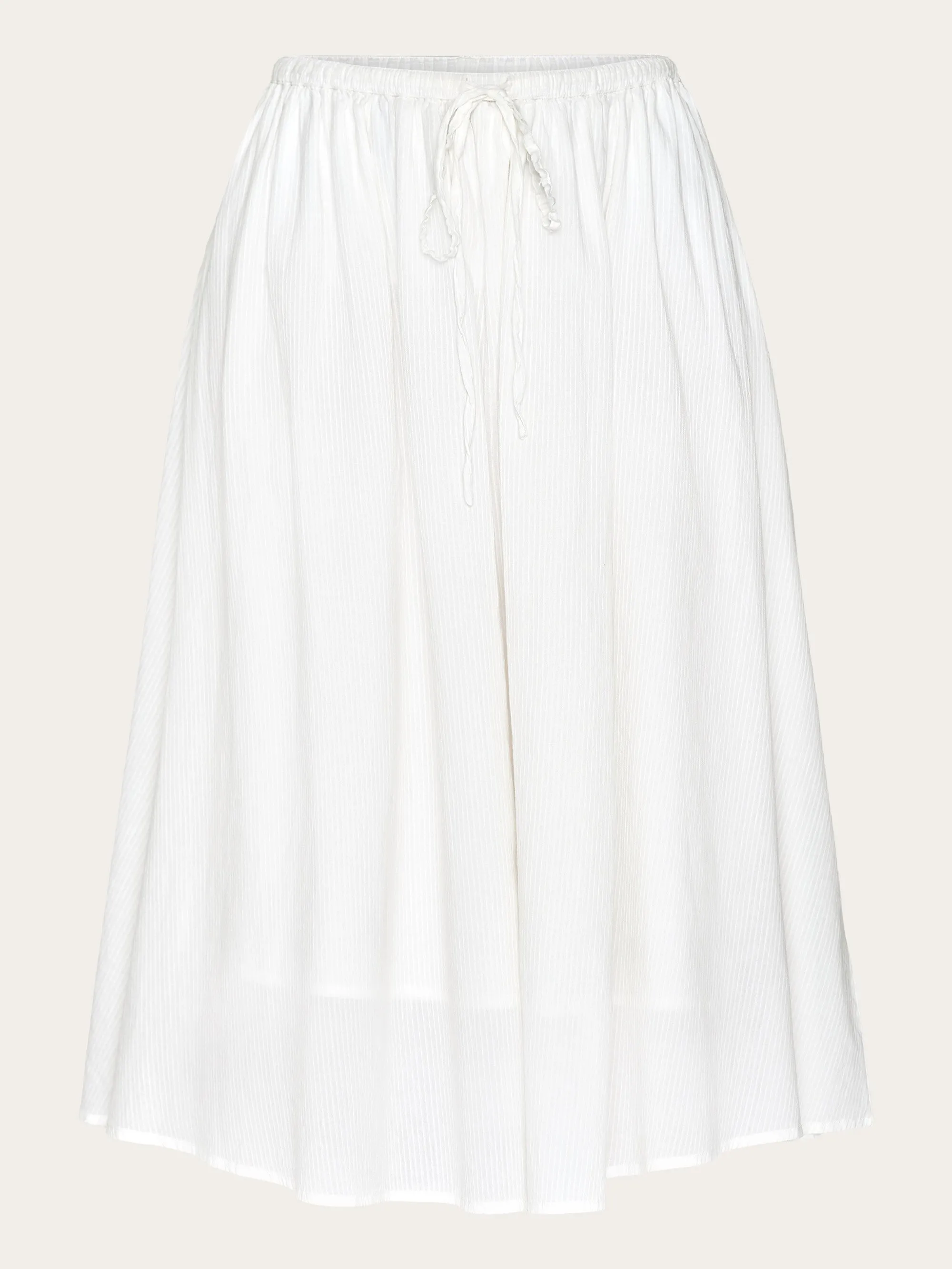 Stripe structure A-shape mid-length skirt - Egret