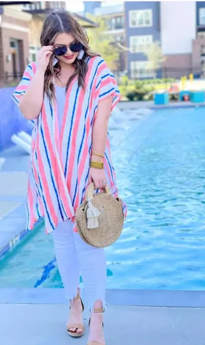 Sugar Beach Striped Kimono