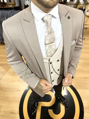 Totti - Taupe/Cream 3 Piece Suit