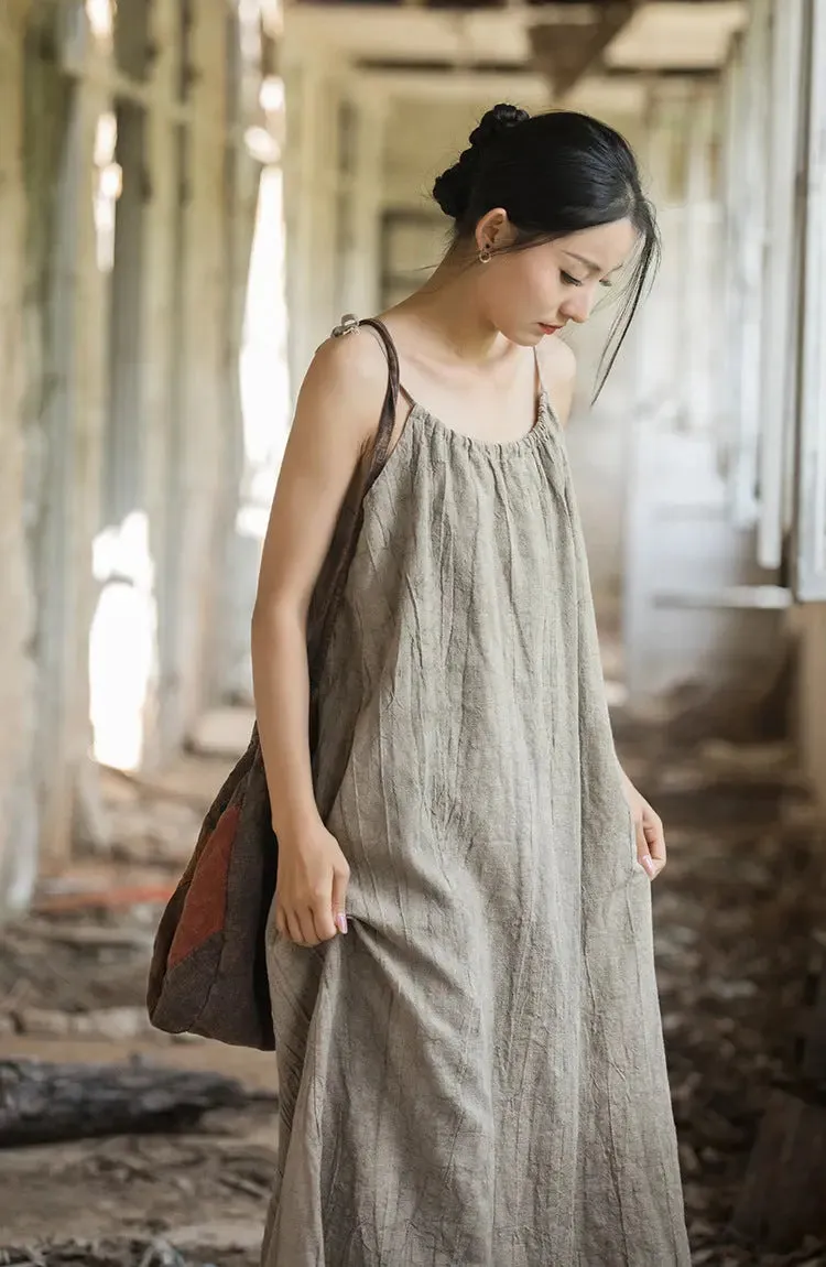 Trendy Coffee Red Tie-Dye Sleeveless Maxi Dress