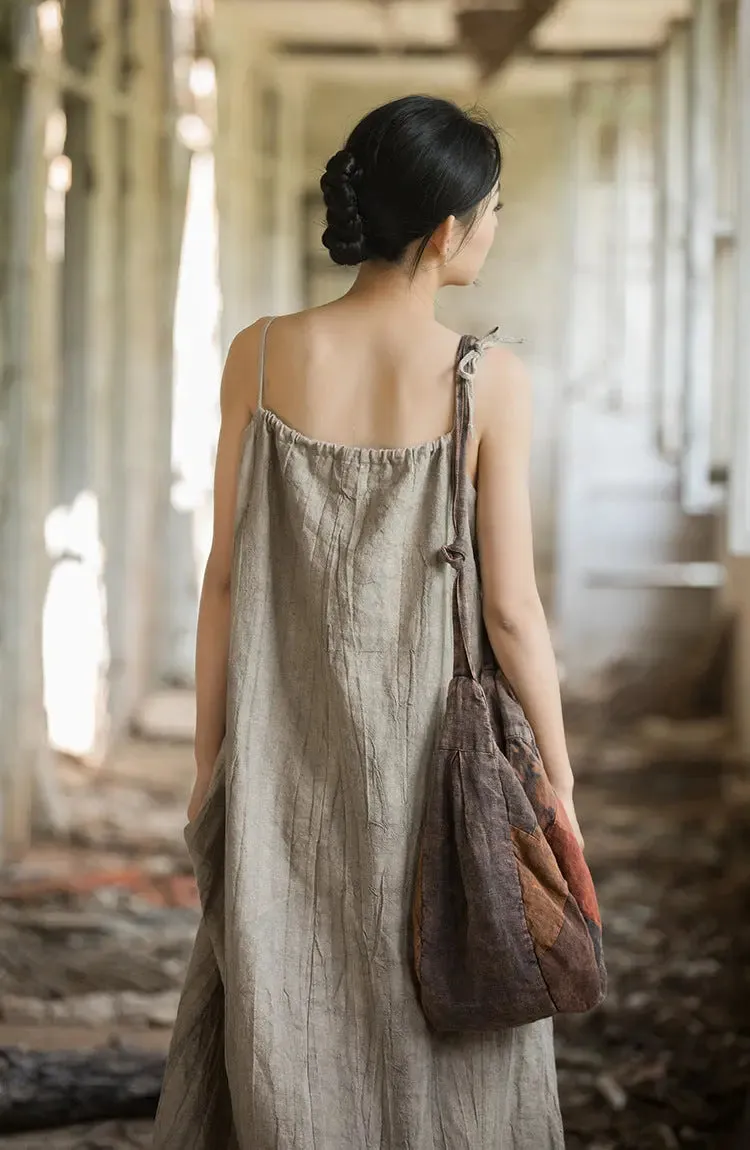 Trendy Coffee Red Tie-Dye Sleeveless Maxi Dress