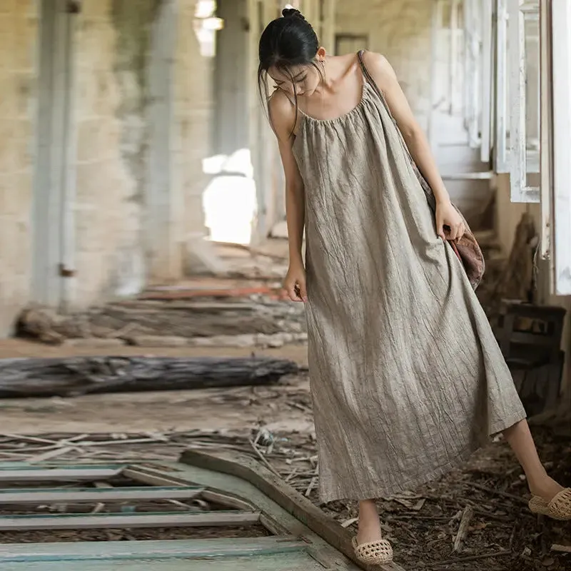 Trendy Coffee Red Tie-Dye Sleeveless Maxi Dress