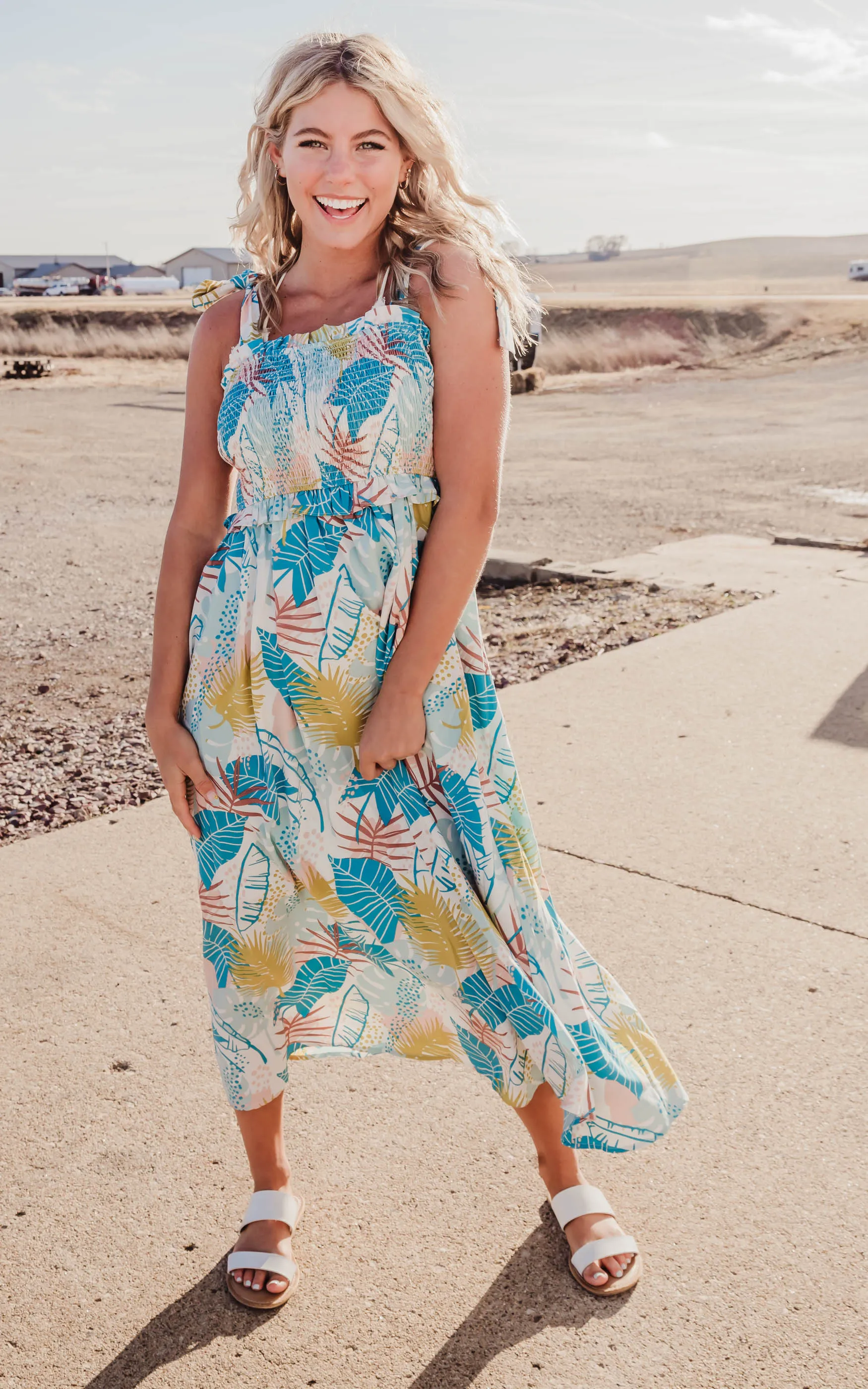 Tropical Escape Multi Tropical Midi Dress - Final Sale