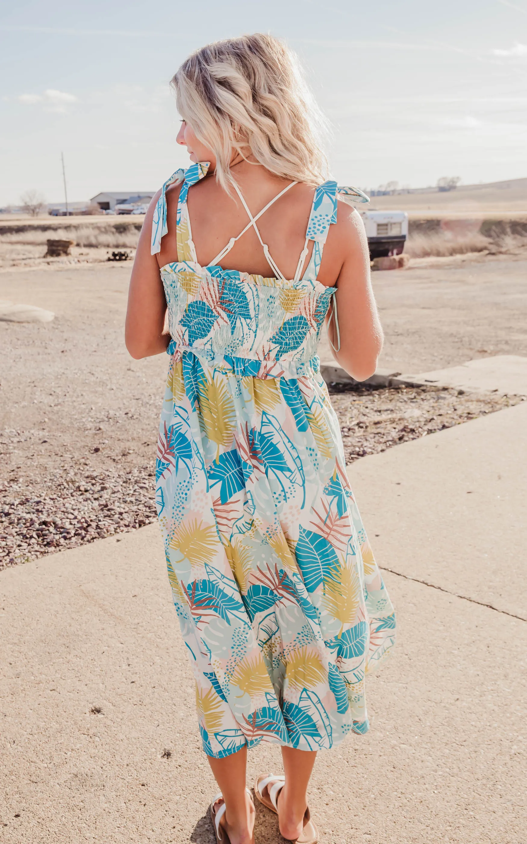 Tropical Escape Multi Tropical Midi Dress - Final Sale