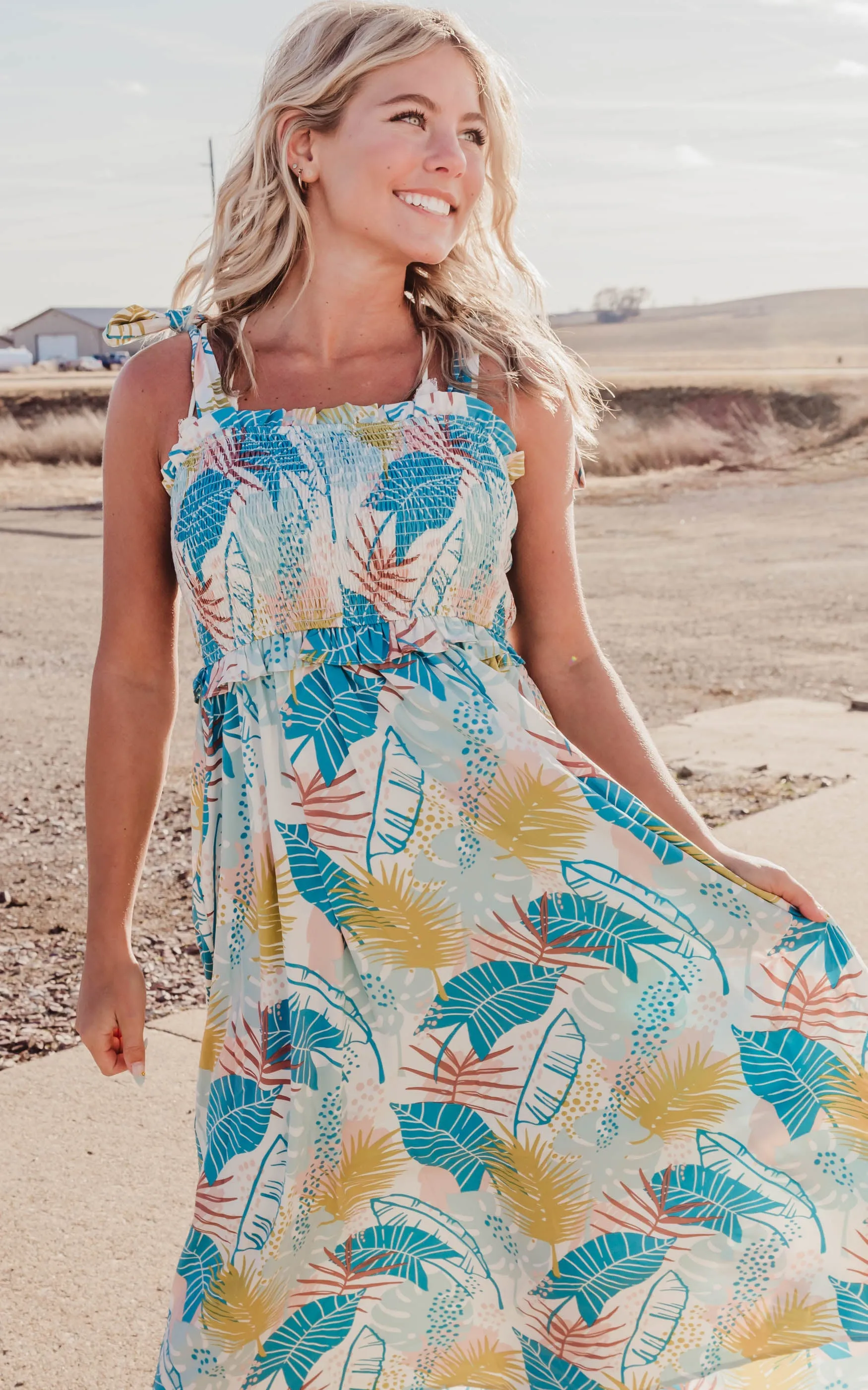 Tropical Escape Multi Tropical Midi Dress - Final Sale