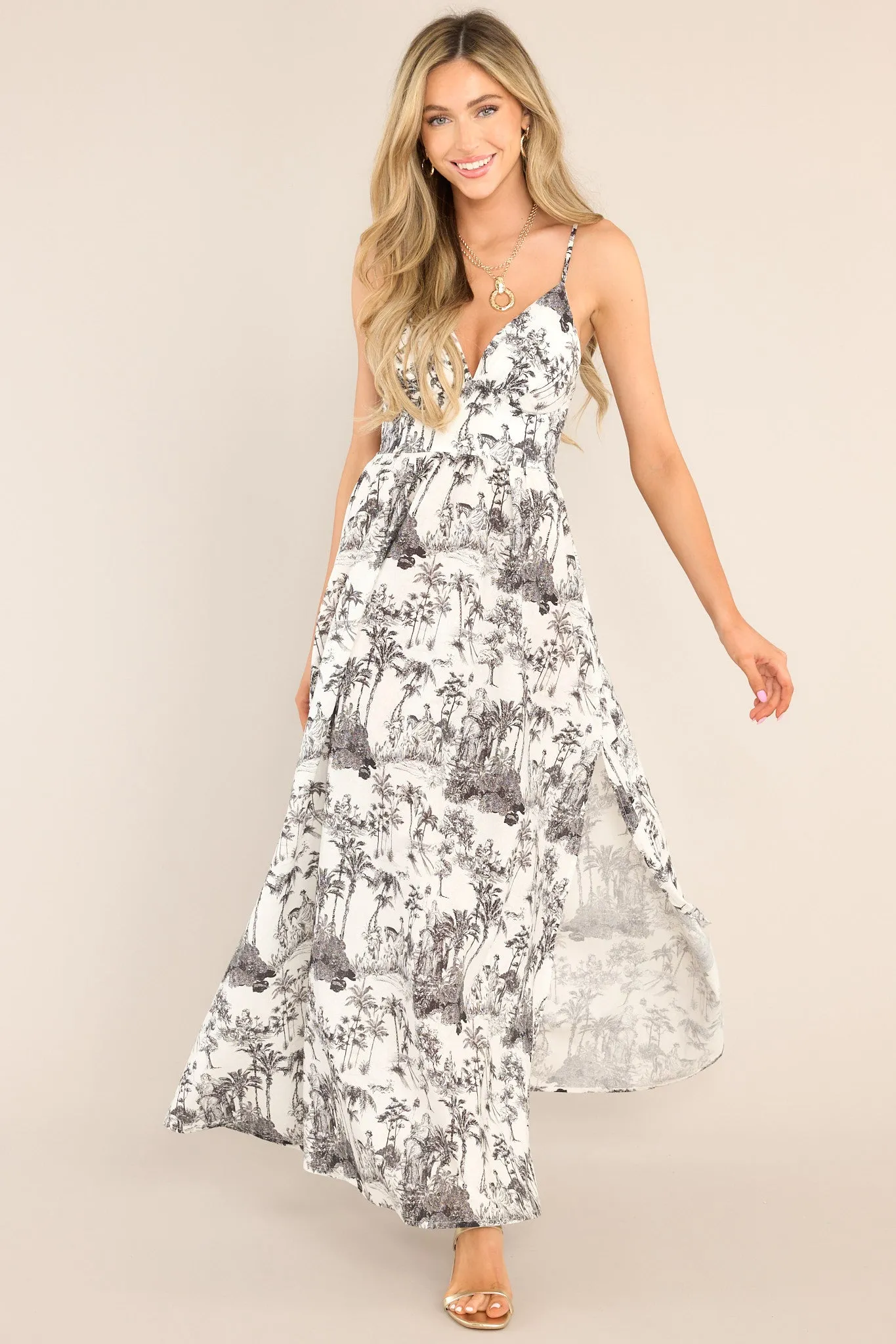 Vacay Mode Black Toile Cotton Linen Blend Maxi Dress