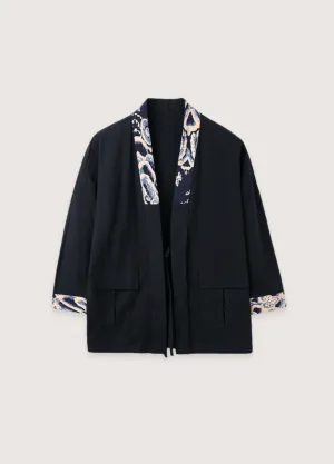 Veste kimono noir | Cardigan Contemporain