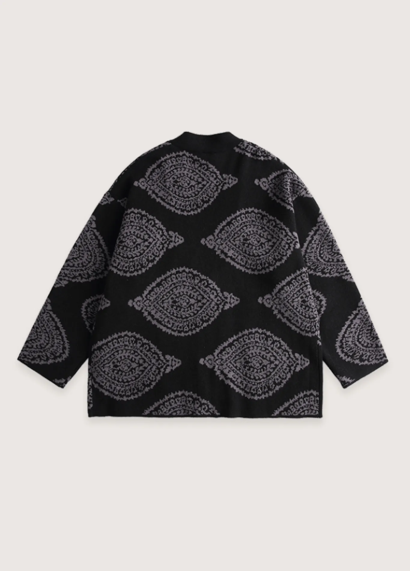 Veste kimono noir | Motifs Paisley