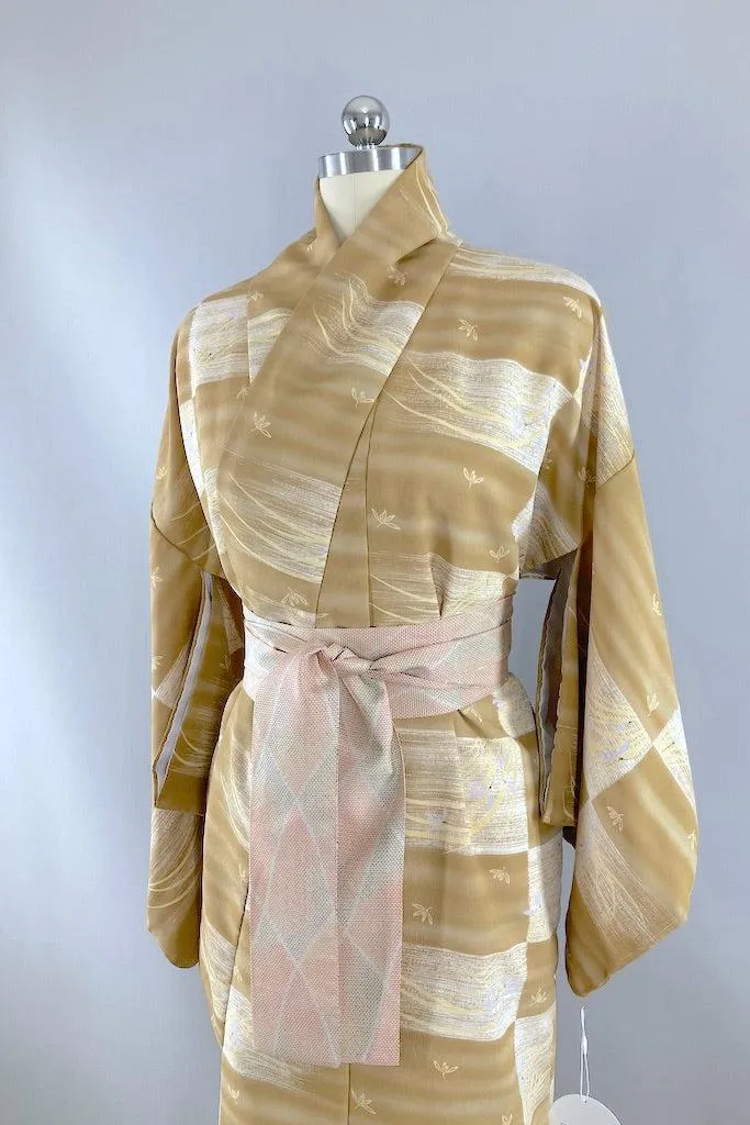 Vintage 80s Tan Kimono