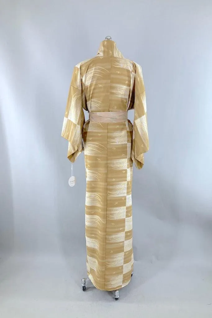 Vintage 80s Tan Kimono