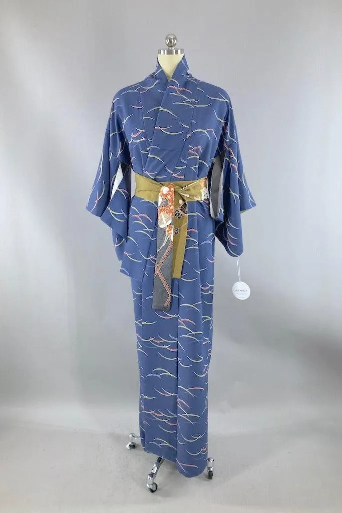 Vintage Blue & Green Kimono