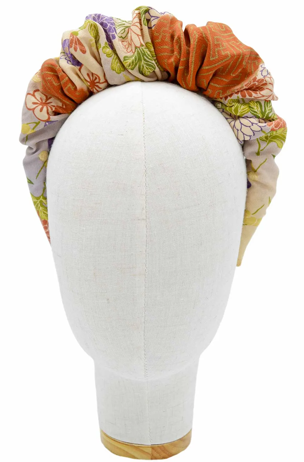 Vintage Japanese kimono silk - gathered crown headband