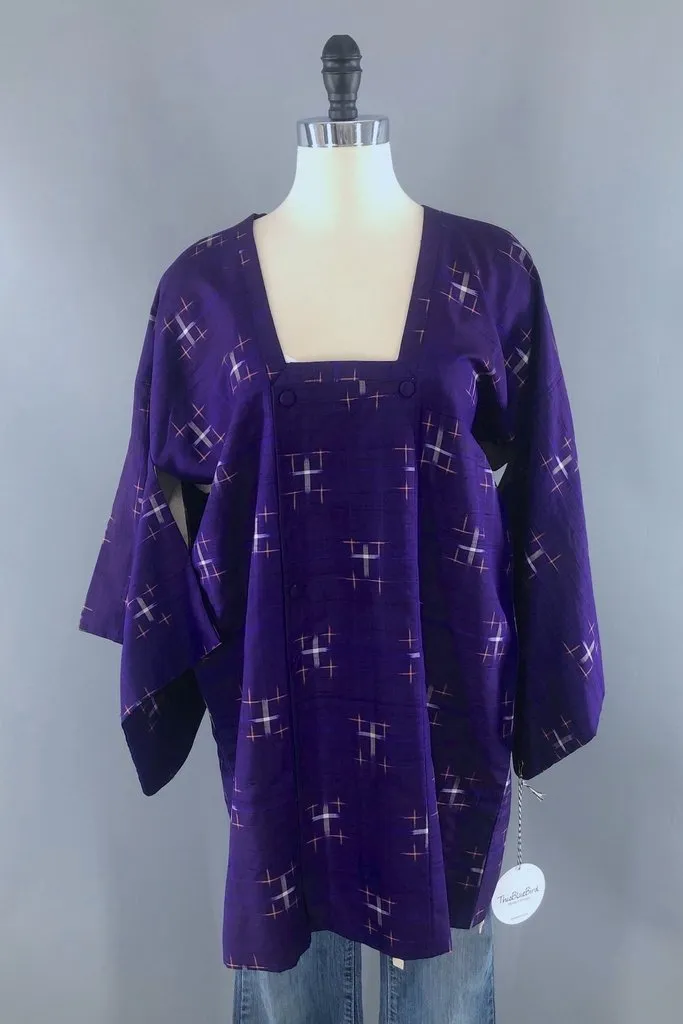 Vintage Purple Silk Kimono Jacket