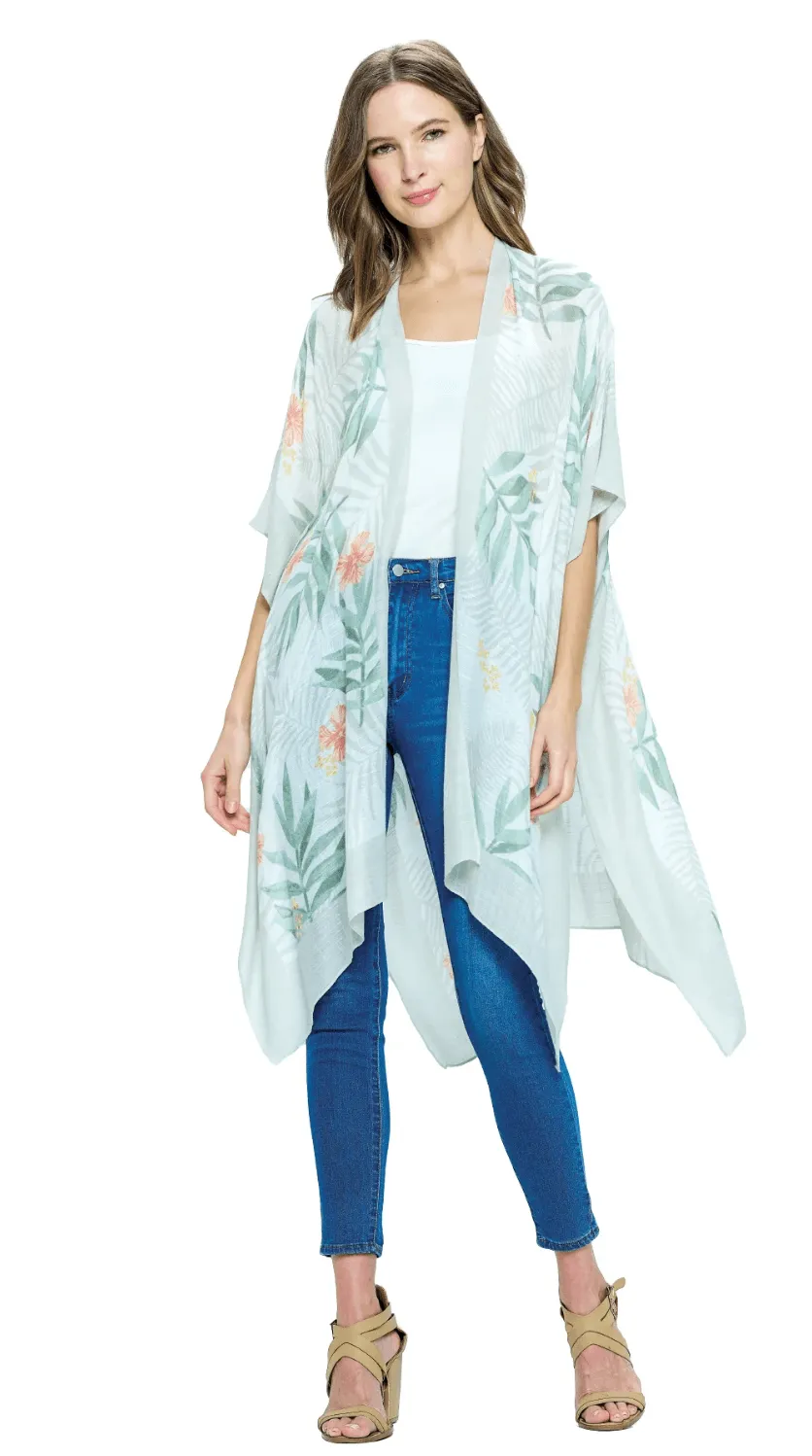 Yak Yeti Kimono Floral Leaf 23315-SGE